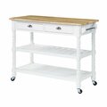 Convenience Concepts French Country 3 Tier Butcher Block Kitchen Cart with Drawers - Butcher Block/White HI2540500